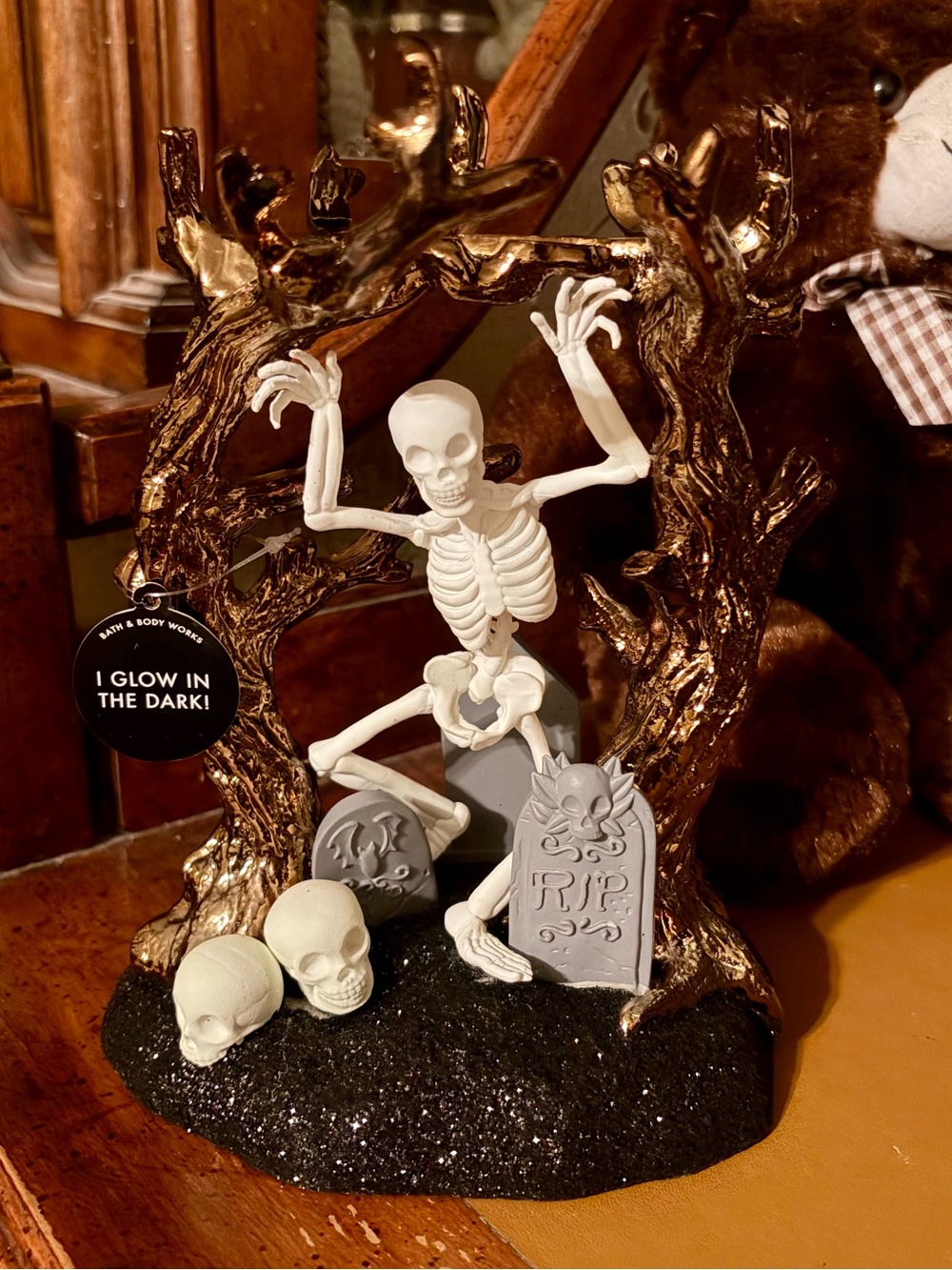 Halloween Bath & Body Works Skeleton Candle Holder - Picture 2 of 5